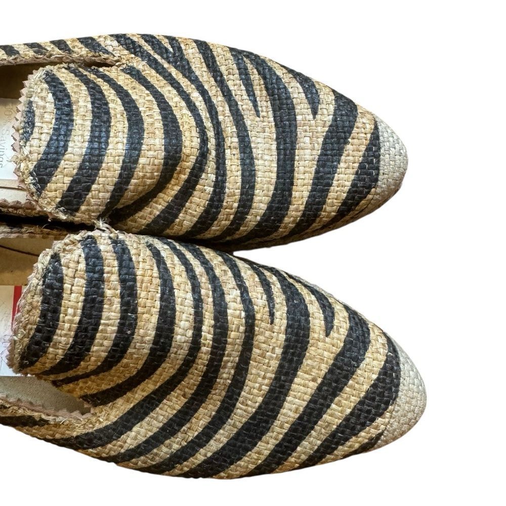 Stuart Weitzman Zebra Print Striped Raffia Espadr… - image 4